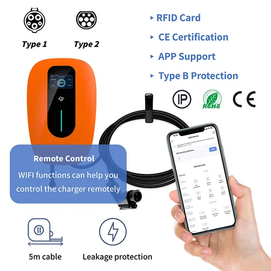 Offres spéciales FCC ETL a passé la carte RFID WiFi 4G APP contrôle monophasé 110V 220V 32A/40A/48A niveau 2 AC EV chargeur Wallbox avec prise J1772 Type1
