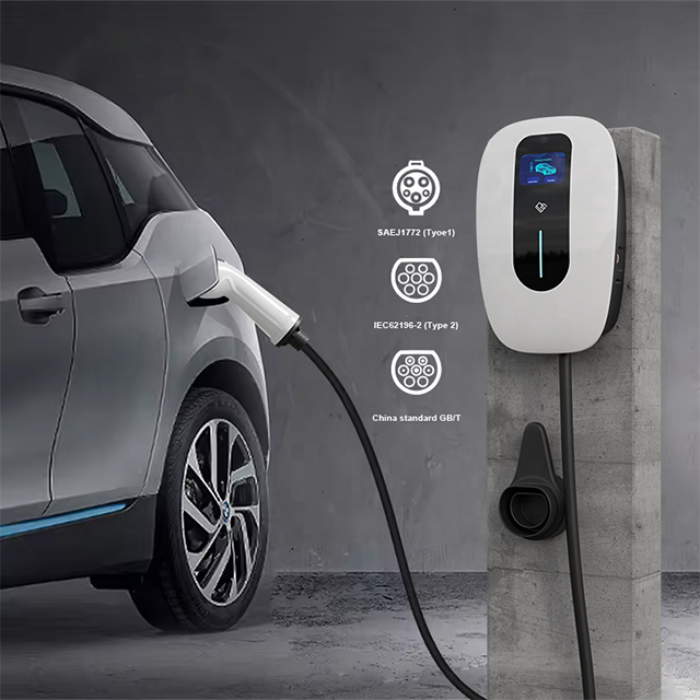 Chargeur EV Compact et Portable 7kw 11kw 22kw 16A avec câble de 4,5 m, boîte murale de chargement de véhicule électrique EV