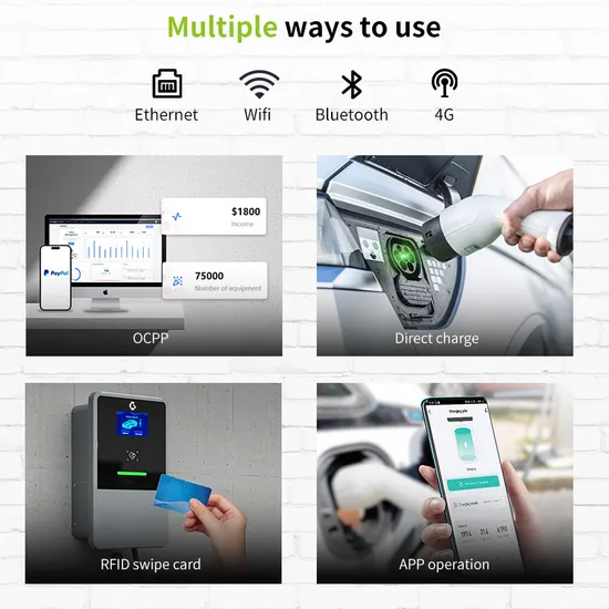 Boîtier mural d'énergie solaire monophasé, télécommande, utilisation domestique intelligente, 32 a, 7kw, Station de chargeur EV avec support pour voiture EV