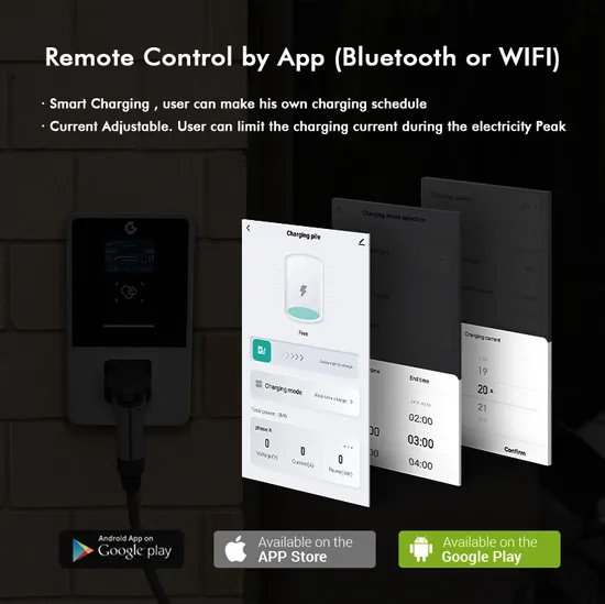 Chargeur rapide EV mural Scoket de type 2 avec télécommande APP
