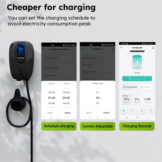 Chargeur EV intelligent de type 2 avec pile de chargement EV avec application et WiFi