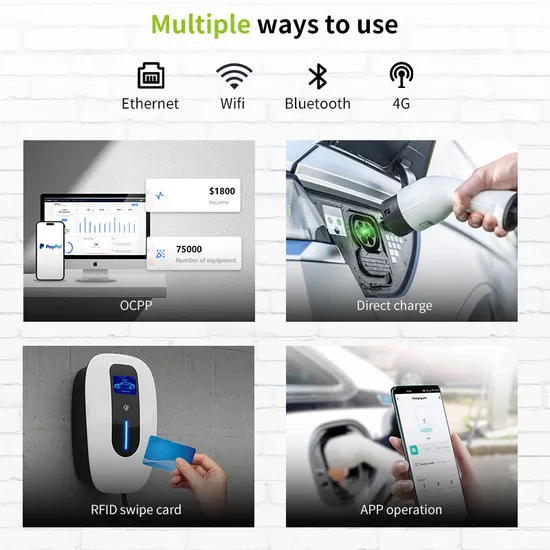 Mur 220V 32 ampères 7kw Smart Home AC EV Smart EV chargeur de voiture Wallbox avec écran 4,3 pouces