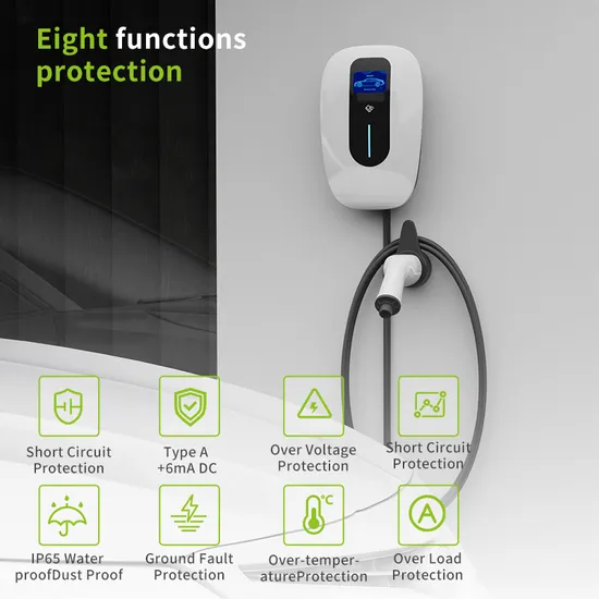 Station de chargement de voiture électrique, 7kw, 1 phase, Mode 3 étages, Type AC EV, boîte murale avec écran de 4.3 pouces